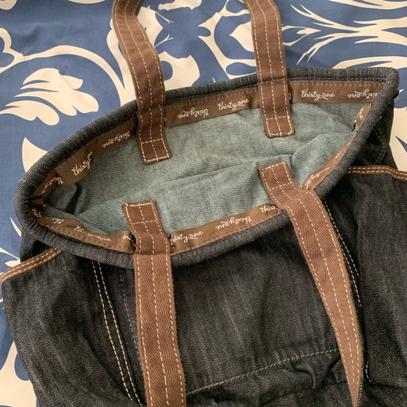 Thirty-One Retro Metro Tote - Denim print - Initials LRT (T in the middle) - Picture 3 of 4